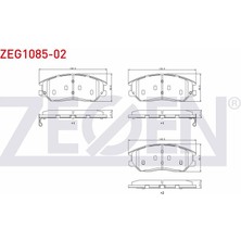 ZEGEN-ZEG1085-02 - Fren Balata On Ikazlı Kıa Opırus 3.5i V6 2003- / Ssangyong Kyron 2.0 Xdı 4WD 2005-2011 / Ssangyong Rodıus I 2.7 Xdı 4WD 2005-2013