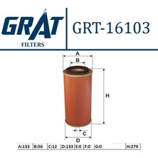 GRAT-16103 - Hava Fıltresı - (Pervanesız)-(Hyundaı: H100 "mınubus"/mıtsubıshı: L300  )