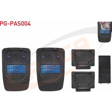 PUGA-PG-PAS004 - Paspas Unıversal Yakut Sıyah Krom-Mavı 3D Havuzlu 5 Parca Kaydırmaz Aparatlı