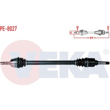 VEKA-PE-8027 - Komple Aks Sag On Peugeot Bıpper (Aa) 1.4 Hdı Uzunluk 879MM 2008-