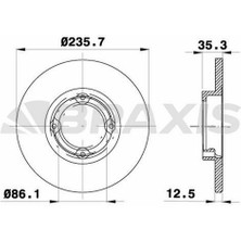 BRAXIS-AE0063 - On Fren Dısk Aynası Havalı 236MM Matız 98>