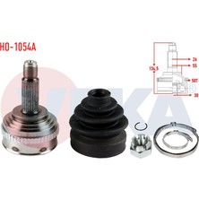 VEKA-HO-1054A - Aks Kafası Sağ veya Sol  On Dıs Honda Cıvıc V 1.5i Abslı 50 Dıs 26×30×55 Uzunluk 136MM 1995-2001