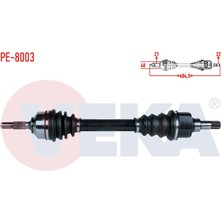 VEKA-PE-8003 - Komple Aks Sol On Peugeot 206 (2A/C) 1.6i 16V Tu5 Uzunluk 604,5MM 1998-2006