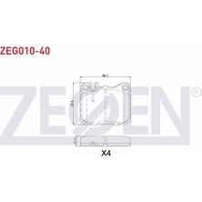 ZEGEN-ZEG010-40 - Fren Balata On Mercedes 200 (W123) 2.3 1977-1985 / Mercedes 200 (W123) 2.4 D 1977-1985