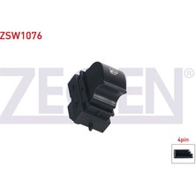 ZEGEN-ZSW1076 - Cam Acma Anahtarı Teklı 4 Pın Kırmızı Isık Fıat Lınea 2007-