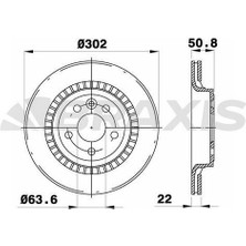 BRAXIS-AE0433 - Arka Fren Dısk Aynası Volvo XC60 08=>17
