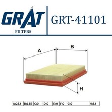 GRAT-41101 - Hava Fıltresı - (Nıssan: MICRA-K12 03>10 1.6 Benzınlı/note 07>10 1.6 Benzınlı/qashqaı 07>11 1.5 Dcı )