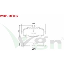 WAGEN-WBP-ME039 - Fren Balata On Mercedes A Serısı (W168) A 160 1997-2004 / (W168) A 170 Cdı 1997-2004
