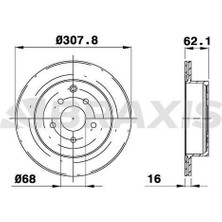 BRAXIS-AE0665 - Arka Fren Dısk Aynası Havalı Nıssan Murano 3.54×4 05->