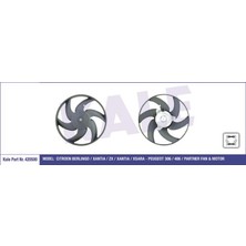 KALE-420500 - Fan Motoru Peugeot 306 1.4 1.6 1.8 2.0 1.9d 93<01 406 1.9d/td 2.0 16V 96<04 Partner 1.9d 97<03 - Cıtroen Berlıngo 97<03 Xsara 99=> Xantıa 93<05 1.9d/td (250W 335MM 12V)