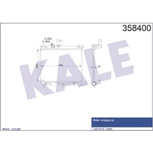 KALE-358400 - Su Radyatörü Hyundaı I10 1.0 1.2 08=> (At) (Ac/nac) [brazıng] [350X438X16]