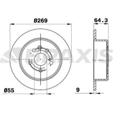 BRAXIS-AE0650 - Arka Fren Dısk Aynası Toyota Carına Celıca 2.0ı