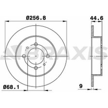 BRAXIS-AE0582 - Arka Fren Aynası Duz Nıssan Almera 95-00 Sunny 90-96 (258X4)