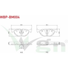 WAGEN-WBP-BM004 - Fren Balata Arka Bmw 5 Serısı (E34) 518 I 1987-1995/ (E34) 520 I 1987-1995/ (E34) 525 I 1987-1995/ (E34) 530 I V8 1987-1995/ 3 Serısı (E36) 320 I 1990-1998