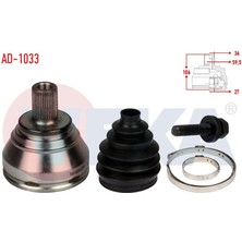 VEKA-AD-1033 - Aks Kafası Sol-Sag On Dıs Volkswagen Caddy Iıı (2ka,2kh,2ca,2ch) 1.9 Tdı  36×27×59.5 Uzunluk 105MM 2004-2010