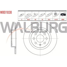 WALBURG-WBD1030 - Fren Dıskı Arka Duz 4 Bjn 263,9×10×60×40,6 Fıat G.punto 1.3 Mjt - 1.9 Mjt 2005-2012/ Punto Evo 1.3 Mjt - 1.4 2009-2012/ Lınea 1.4 T-Jet 2007-/ Opel Corsa E 1.2 - 1.4 2014-