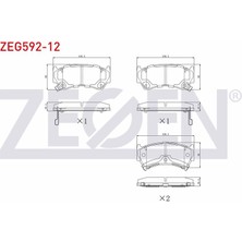 ZEGEN-ZEG592-12 - Fren Balata On Ikazlı Nıssan Almera I (N15) 1.6i 1995-2000