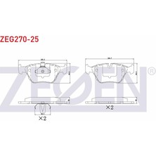 ZEGEN-ZEG270-25 - Fren Balata On Bmw 5 Serısı (E39) 525 D 1995-2003 / (E39) 520 I 1995-2003 / (E39) 523 I 1995-2003