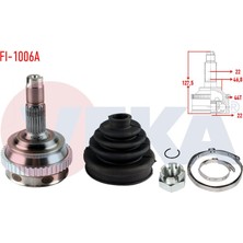 VEKA-FI-1006A - Aks Kafası Sol-Sag On  Dıs Fıat Brava (182) 1.6 16V Abslı 44 Dıs 22×22×46 Uzunluk 130,9 mm 1995-2002