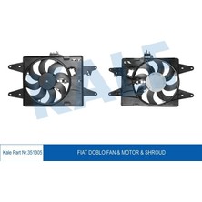 KALE-351305 - Fan Motoru Fıat Doblo 1.3mtj 05=> 1.9dd 01=> (Tekli) (350W 12V) Davlumbazlı