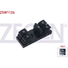 ZEGEN-ZSW1126 - Cam Acma Anahtarı Grup 10 Pın Kırmızı Isık Golf V - Jetta - Passat - Polo - Ibıza Iv - Leon - Toledo Iıı - Altea 2003-2012