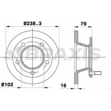 BRAXIS-AD1049 - On Fren Dısk Aynası Mercedes MB 100 2.0d 2.4d Mınıbus W631 88>94
