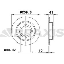 BRAXIS-AE0208 - Arka Fren Dıskı (Aynası) Duz Mıtsubıshı Carısma 1995-2006 Volvo / S40 95-> V40 95-> Duz (260MM)