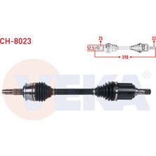 VEKA-CH-8023 - Komple Aks Sol On Uzunluk 598MM Chevrolet Aveo (T300) 1.3 D M-T 2011-2014