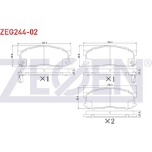 ZEGEN-ZEG244-02 - Fren Balata On Ikazlı Kıa Besta 2.2 D 1993-2003 / Mazda E 2200 (Sr2) 2.2 D 1984-2004