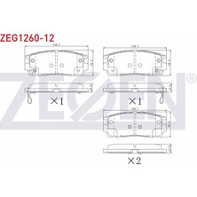 ZEGEN-ZEG1260-12 - Fren Balata Arka Ikazlı Chevrolet Captıva (C100) 2.0 D 2006-2012 / Captıva (C140) 2.0 D 2012-2014 / Opel Antara 2.0 Cdtı A-T 2007-