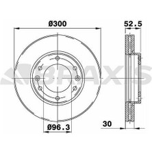 BRAXIS-AD1065 - On Fren Dısk Aynası Havalı Hyundaı H1 Starex 2008-> (300X6)
