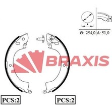 BRAXIS-AC0022 - Arka Fren Balatası Pabuc L300 1990 2008 L200 1986 1996