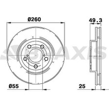 BRAXIS-AE0331 - On Fren Dısk (Aynası) Toyota Avensıs 97>02 (260X5)