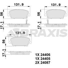 BRAXIS-AB0103 - On Fren Balatası Honda Cıvıc Hatcback 2006-> Cıvıc Sedan 2012->
