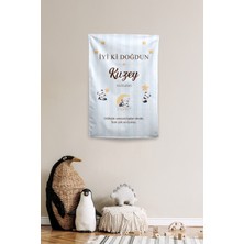 Vagonik Kişiye Özel Doğum Günü Panda Temalı Happy Birthday Duvar Örtüsü Duvar , Doğum Günü Flaması