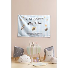 Vagonik Kişiye Özel Doğum Günü Kirpi Temalı Happy Birthday Duvar Örtüsü Duvar , Doğum Günü Flaması