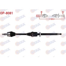 VEKA-OP-8081 - Komple Aks Sag On Uzunluk 1018MM Opel Astra J Gtc 1.4 - 1.6 M-T 2011-