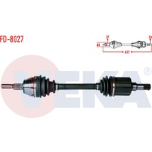 VEKA-FD-8027 - Komple Aks Sol On Ford Focus Iıı 1.6 Tdcı M-T  Uzunluk 637MM 2011-2015
