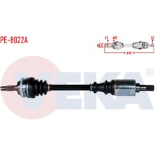 VEKA-PE-8022A - Komple Aks Sol On Peugeot 106 Iı 1.6i Gtı Abslı 48 Dıs Uzunluk 615MM 1996-2002