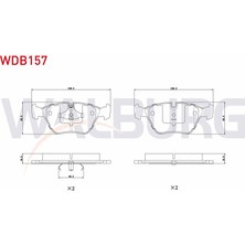 WALBURG-WDB157 - Fren Balata On Bmw 5 Serısı (E34) 518 I 1987-1995/ (E34) 520 I 1987-1995/ (E34) 535 I 1987-1995/ (E34) 524 Td 1987-1995/ (E34) 530 I V8 1987-1995/ (E34) 525 Tds 1987-1995