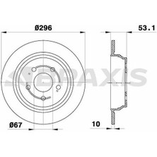 BRAXIS-AE0230 - Fren Dıskı Arka Vıano W639 03> Vıto W639 03>