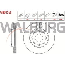 WALBURG-WBD1340 - Fren Dıskı On Havalı 4 Bjn 235,7×20×59×41 Chevrolet Kalos (T200) 1.2 -1.4 -2003-2008 / Aveo (T250) 1.2i -1.4i  2006-2011