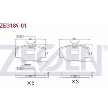 ZEGEN-ZEG189-01 - Fren Balata On Fıslı Mercedes E Serısı (W124) E 200 D 1993-1995 / E Serısı (W124) E 200 1993-1995 / E Serısı (W124) E 250 D 1993-1995