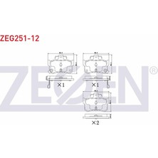 ZEGEN-ZEG251-12 - Fren Balata Arka Ikazlı Rover 800 (Xs) 820 16V 1986-1999 / 800 (Xs) 820 1986-1999 /  800 (Xs) 2.7 Sı 1986-1999