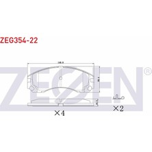 ZEGEN-ZEG354-22 - Fren Balata On Ikazlı Mıtsubıshı Outlander I 2.0 2001-2006/ Outlander I 2.0 T 2001-2006/ Outlander I 2.0 Dı-D 2006-2012