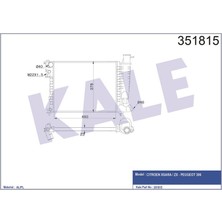 KALE-351815 - Su Radyatörü Cıtroen Xsara 1.4ı 1.6ı 97<05 Zx 1.1ı 1.4ı 91<97 (Mt) [mekanik] [460X378X23]