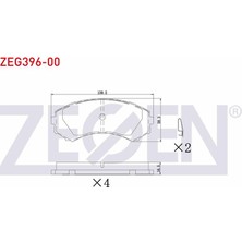ZEGEN-ZEG396-00 - Fren Balata On Ikazlı Mıtsubıshı  (V7W,V6W) 3.2 Dı-D 2000-2007 / Pajero Iıı 2.5 Tdı 2000-2007 / Pajero Iıı 3.5 Gdı 2000-2007 / Mazda E 2200 (Sr2) 2.2 D 1984-2004