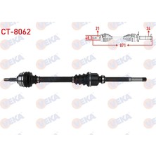 VEKA-CT-8062 - Komple Aks Sag On Uzunluk 871MM Cıtroen C3 Iıı 1.6 Blue Hdı 2018- / C4 Cactus 1.2 Thp - 1.6 Blue Hdı