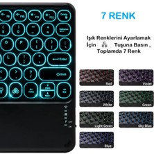 Umotech Rgb Işıklı Kablosuz Bluetooth Klavye Mouse Seti Şarjlı Ultra Slim Tablet Telefon Windows Uyumlu