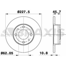 BRAXIS-AE0037 - On Fren Aynası (Dıskı) M131 Uno Panda Ibıza